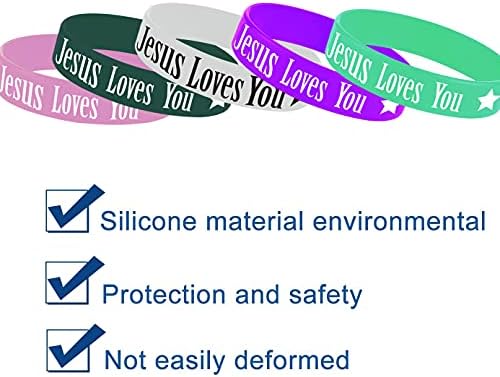 Oringaga 36PCS Jesus Loves You Rubber Bracelets 1