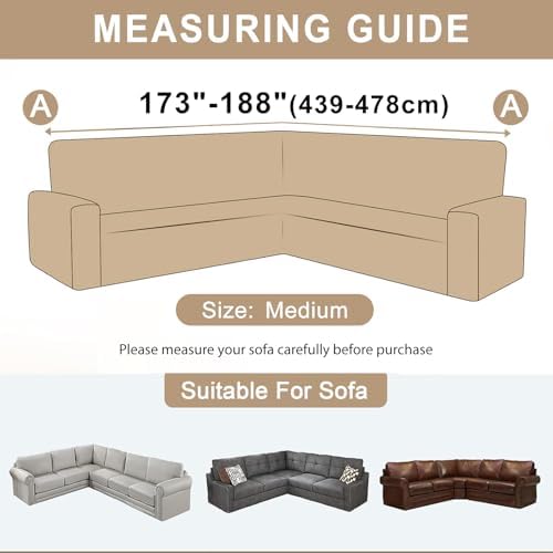 Stretch L Shape Sofa Cover for Sectional Pet Friendly Washable Gray
