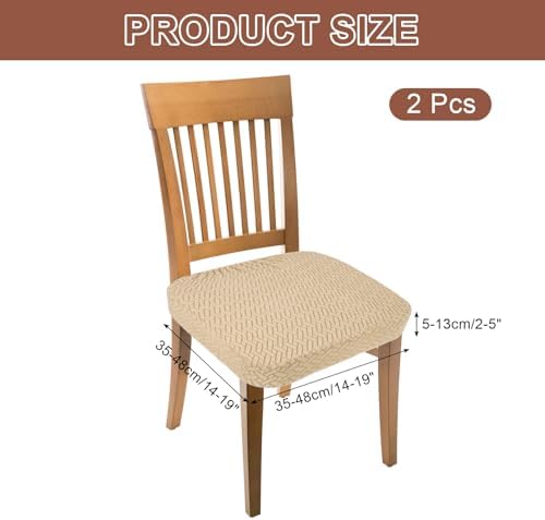 Uxcell 2Pcs Stretch Jacquard Seat Covers for Dining Chairs