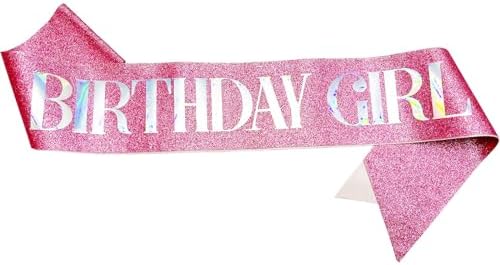 Birthday Girl Sash with Multicolor Foil and Glitter