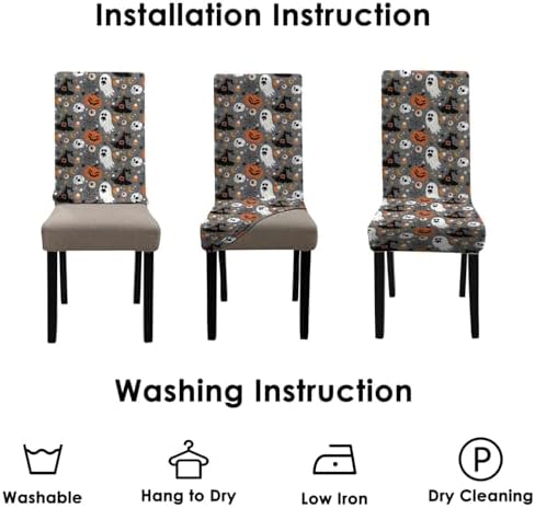 4 Pcs Halloween Dining Chair Covers
