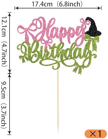 Rsstarxi Happy Birthday Witch Hat Cake Topper 1