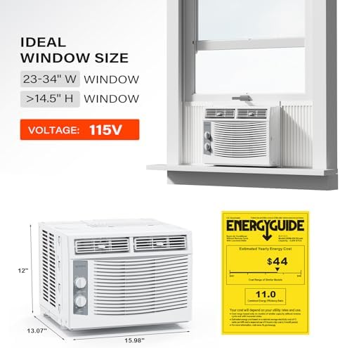 ROVSUN 5000 BTU Window Air Conditioner White Easy Install