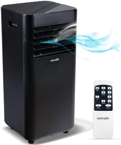 SereneLife 10000 BTU Portable Air Conditioner with Window Mount Kit