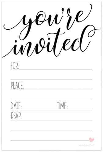 Classic Script Invitations 20 Count with Envelopes Sweet Heart Design 1
