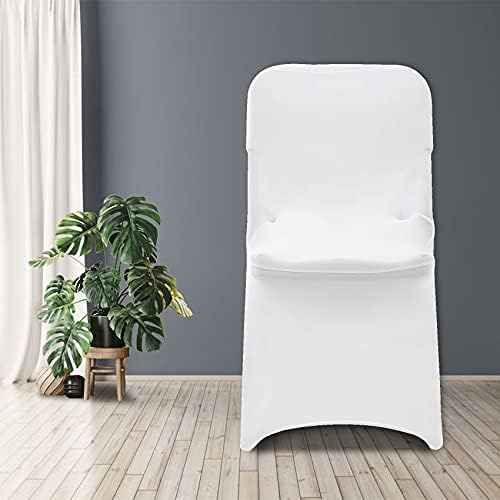 Bricia 12 PCS White Stretch Spandex Dining Chair Covers