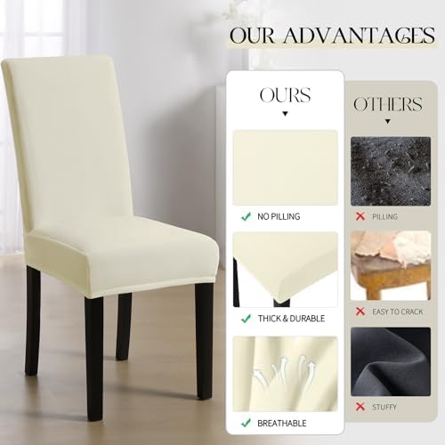 MOSAYT Velvet Dining Chair Covers Set of 4 - Stretchable for Parsons Chairs
