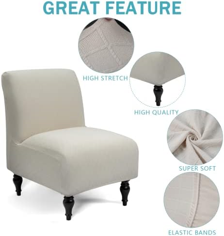 Iauddy Armless Accent Chair Slipcover with Jacquard Design