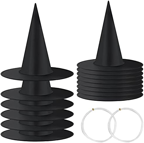 LeeLoon Halloween Witch Hats 14 Pack Black