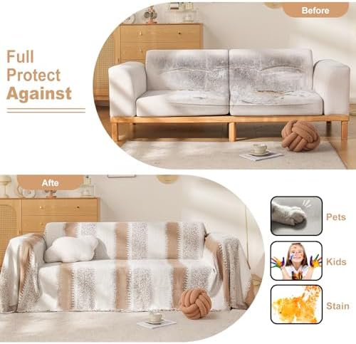 Boho Sofa Cover for 3 Cushion Pet Friendly