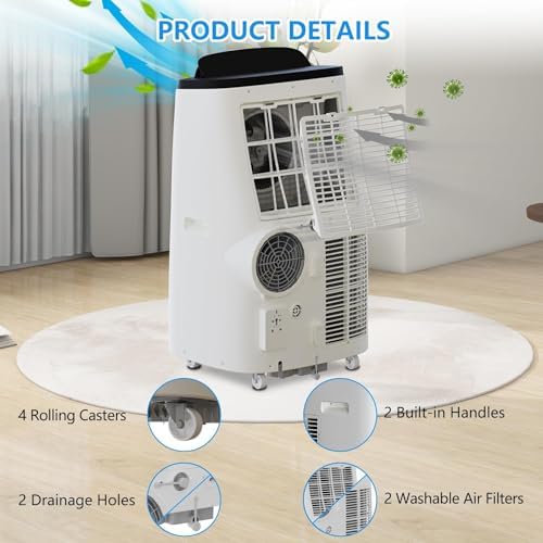 GarveeLife 14000 BTU Portable Air Conditioner for 700 SqFt Room