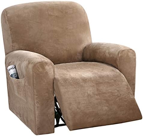 HVERSAILTEX Velvet Stretch Recliner Covers 4-Piece Set