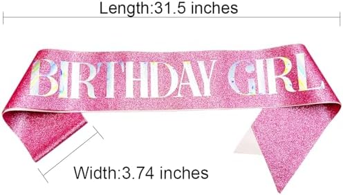 Birthday Girl Sash with Multicolor Foil and Glitter