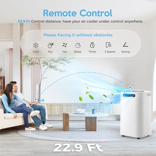 14000 BTU Portable AC with Remote Control and 3-in-1 Function