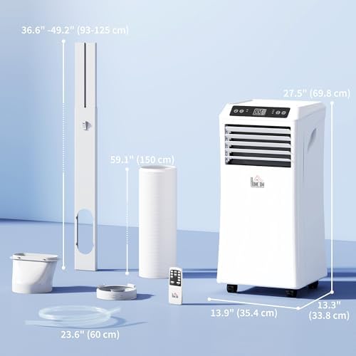 HOMCOM 8000 BTU Portable Air Conditioner with 4 Modes and Remote Control