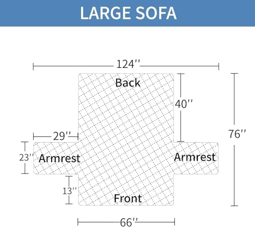 CUCRAF Non Slip Quilted Sofa Cover - Large Dark Gray