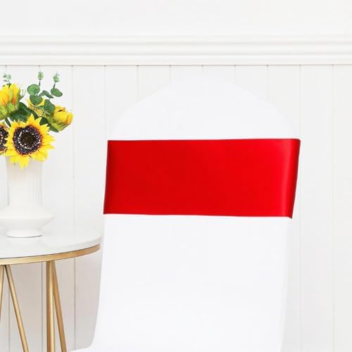 50 Piece Satin Red Chair Bows for Weddings and Events