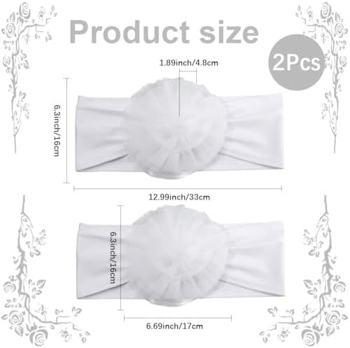 2PCS White Chair Back Bows Elastic Sashes for Wedding Events