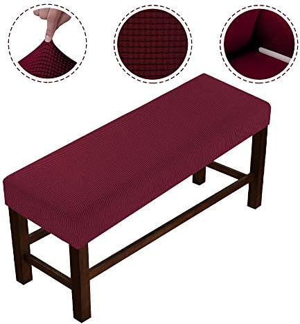 VIENLOVE Rectangle Bench Cover Slipcover Burgundy Large Size
