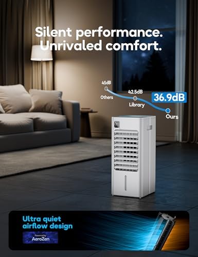 AEROZY Portable Swamp Cooler with 3 Speeds and 12H Timer