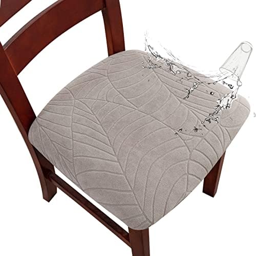 Genina Waterproof Dining Chair Covers 6PCS Warm Gray 1