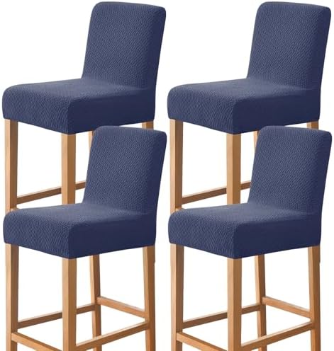 Gollense Bar Stool Covers Set of 4 Dark Blue