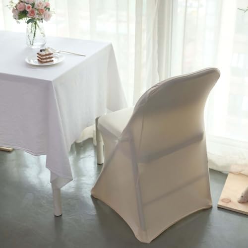 Stretchy Spandex Fitted Chair Cover for Dining Events Beige