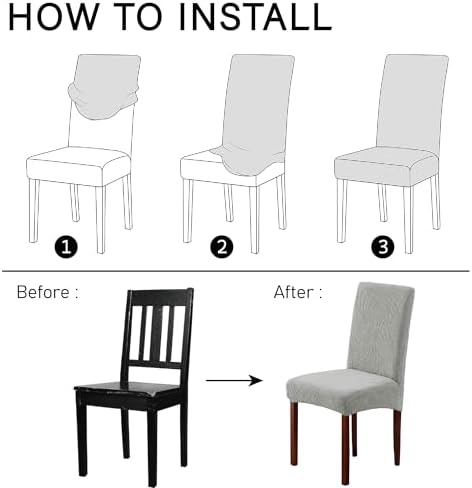 Waterproof Dining Chair Covers Set of 4 Light Grey 1