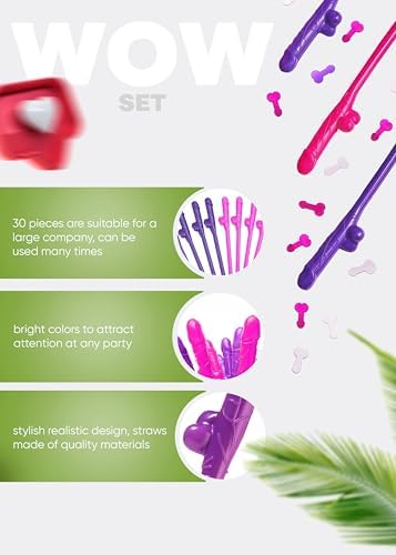 10 pcs Bachelorette Penis Party Confetti Straw Set