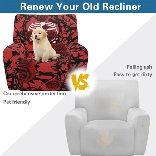 Thorn Rose Halloween Recliner Chair Cover
