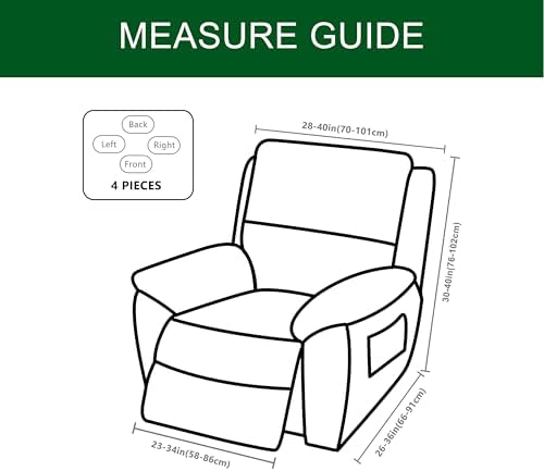 CRFATOP 4-Piece Recliner Slipcover with Pockets