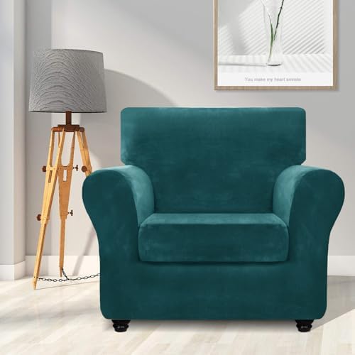 ZNSAYOTX Velvet Chair Slipcovers with Arms 2 Piece