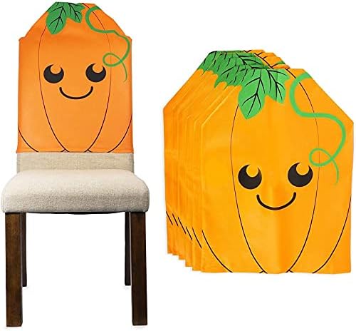 Halloween Pumpkin Chair Covers 6 Pack Orange