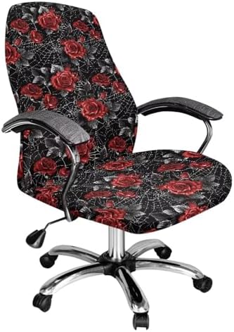 Talayituse Rose Spider Web Print Chair Covers for Office and Home Use