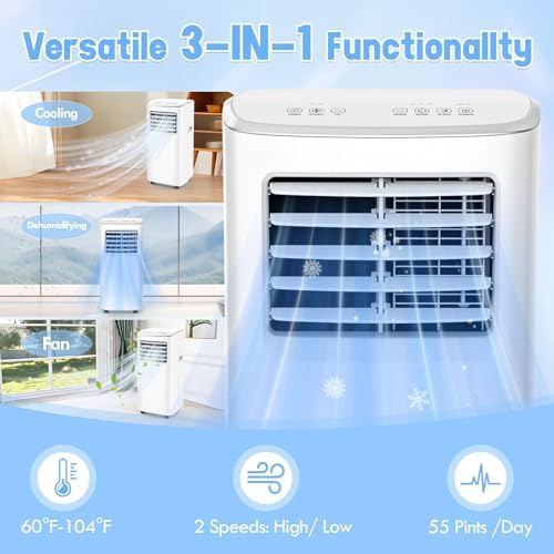 Sprbar 8500BTU Portable Air Conditioner 3-in-1