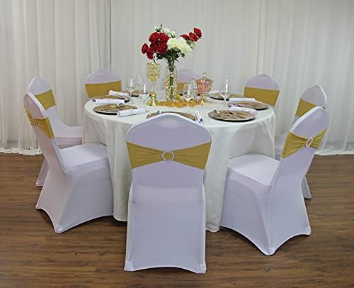 WELMATCH Silver Stretch Spandex Chair Covers 24 PCS