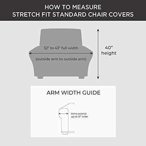 SureFit Stretch Jacquard Damask 2-Piece Chair Slipcover Gray SF41458
