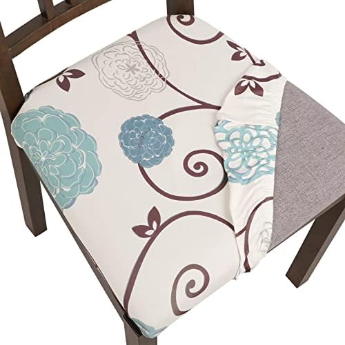 SearchI Stretch Printed Dining Chair Seat Covers Set of 4