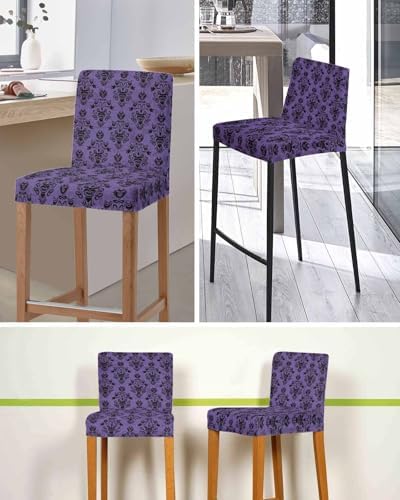 Halloween Bar Stool Covers Set of 4 Purple Black