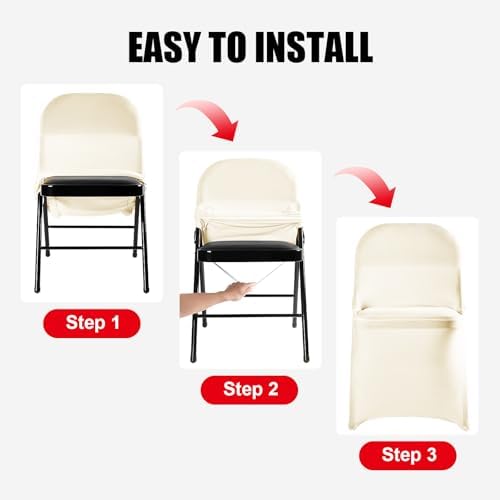 Stretch Spandex Chair Covers - Ivory 30 PCS Universal 1