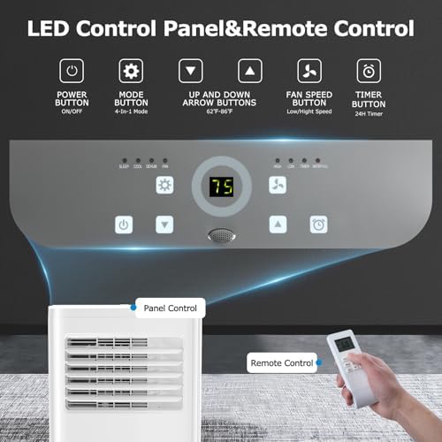 3-in-1 Portable Air Conditioner 10000BTU Cools 450 Sq Ft