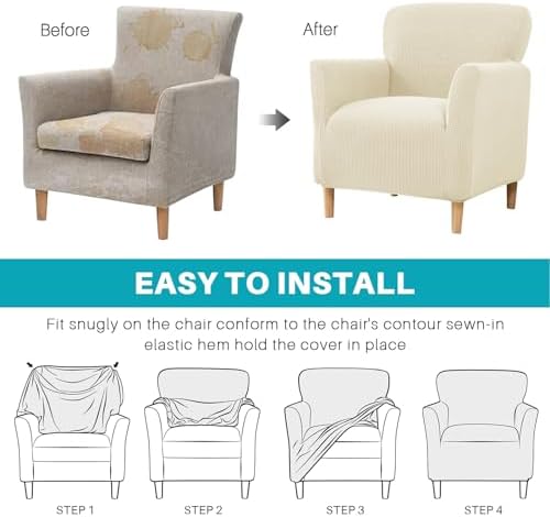 MIFXIN Armchair Slipcover Soft Stretch Jacquard Cover With Arms 1