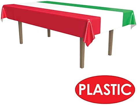 Beistle Italian Red White and Green Table Cover