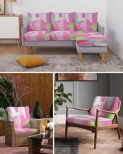 Pink Modern Stretch Sofa Cushion Cover Replacement 1 Pcs