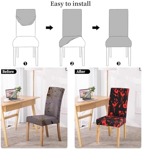 Halloween Chair Covers Set of 6 for Dining Chairs