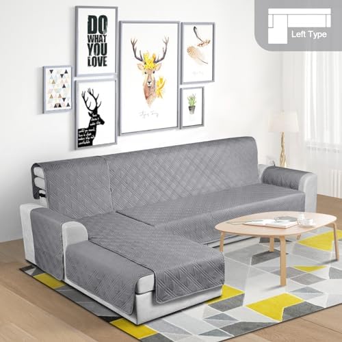 TAOCOCO Large Reversible L Shaped Sofa Covers 3pcs Waterproof Sectional Couch Protection