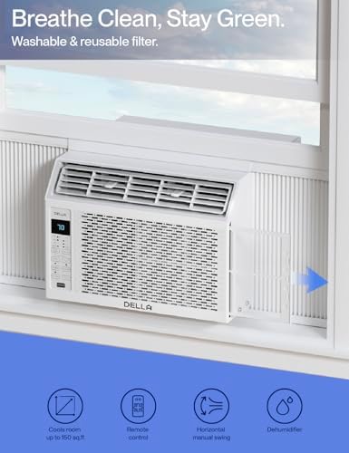 DELLA 5000 BTU Smart Window AC with Alexa WIFI and Eco Mode