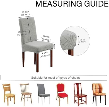 Waterproof Dining Chair Covers Set of 4 Light Grey 1