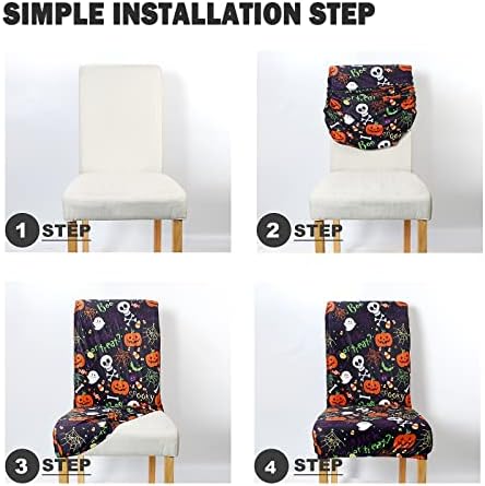 XAMSHOR Halloween Chair Covers Set of 4 Black 1