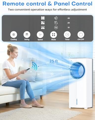 MYICY Windowless Air Conditioner 32 Inch Bladeless Cooling Unit